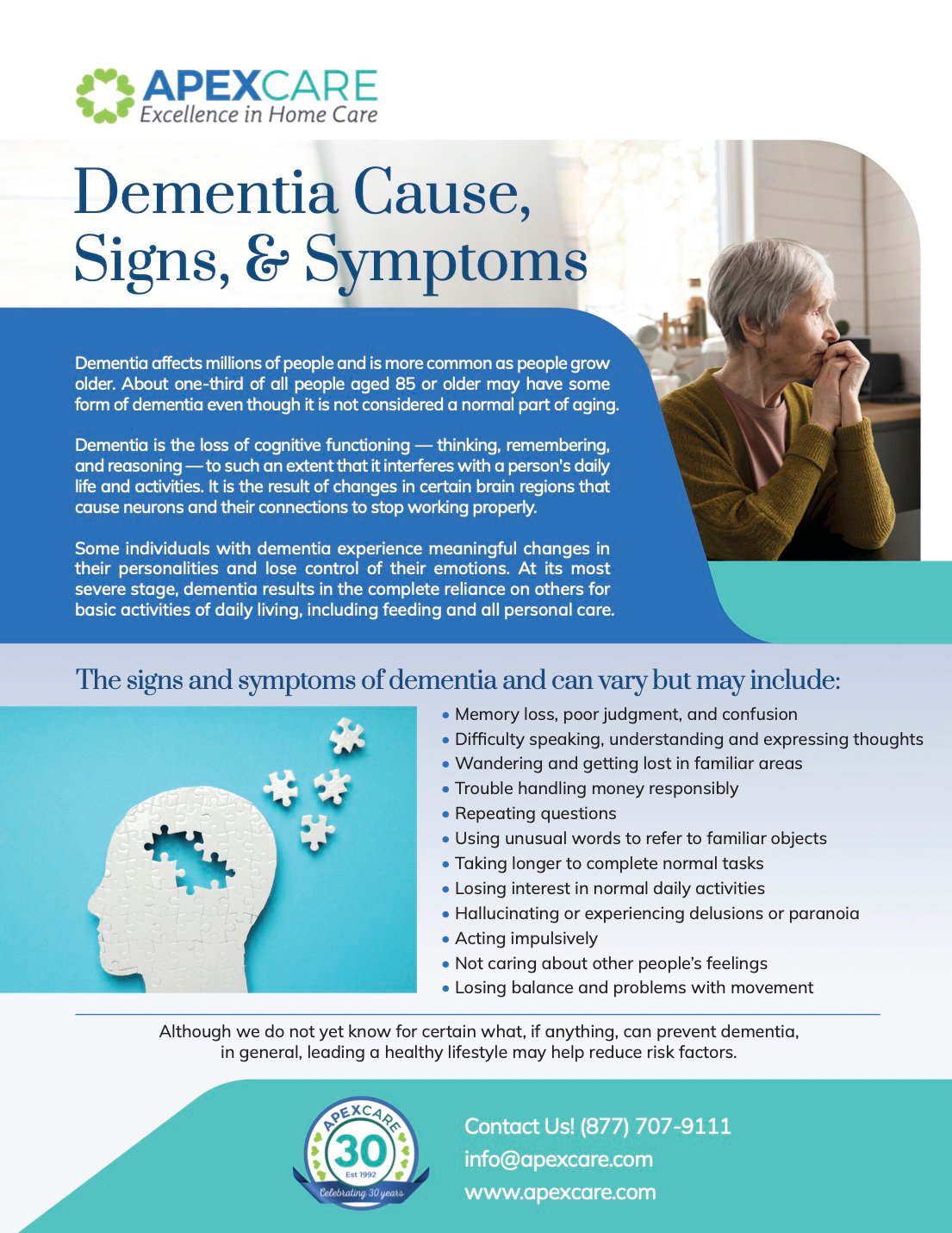 Dementia Cause, Signs, & Symptoms