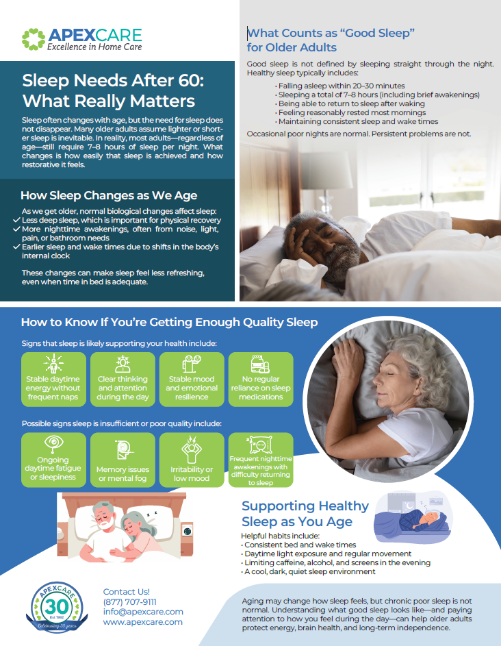 Sleep Needs After 60: What Really Matters